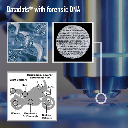 Motorcycle Datadots with Forensic DNA